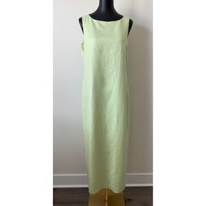 Cynthia Howie Maggy Boutique Lime Green Linen Blend Sleeveless Maxi Dress 12